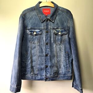 Guess Trucker Jacket Women's Medium Style Button Up Jean Jacket